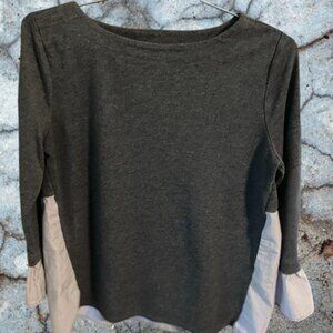Loft Women's Two-Tone Ruffle Top